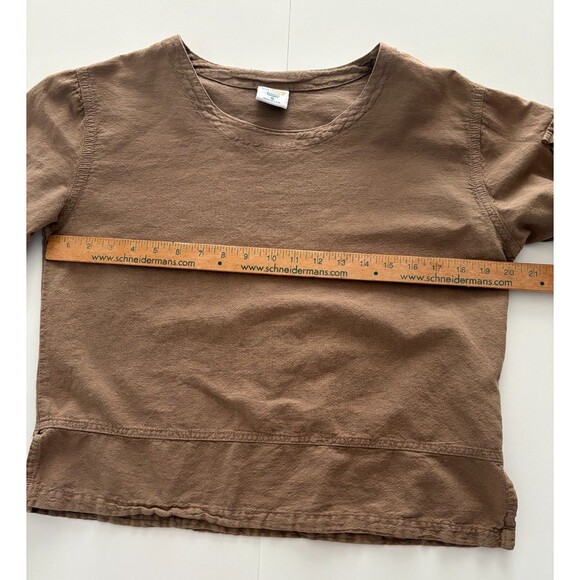 Sea Breeze California Top Women S Brown Cotton Gauze Boho Artsy Boxy Relaxed Pkt - Picture 9 of 15